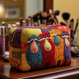 Zoë - Padded Wash Bag Embroidered Rainbow Sheep