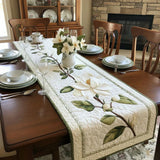 Quilted Tablecloth - Rustic Magnolia Flower