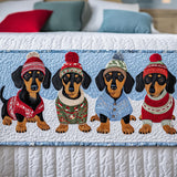Lieke - Quilted Dachshund Christmas Bedspread