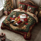 3-Piece Quilted Bed Set - Santa's Magic