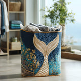 Upholstered Laundry Basket - Sparkling Tides
