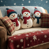 Merel - Quilted Bench Cover Snowman from Snow Laughing