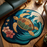 Bo - Decorative Rug Personalized Sea Turtle Tropical Shape