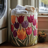 Upholstered Laundry Basket - Tulip Delight