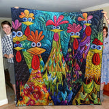 Floor - Quilted Chicken Fantasy Blanket