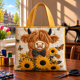 Gekleed Tas - Hoogland Koe met Zonnebloemen