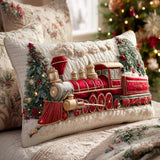 Upholstered Cushion Cover - Festive Steam Locomotive